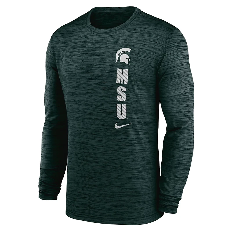 Nike Michigan State Spartans 2024 Sideline Velocity Performance Long Sleeve T-Shirt
