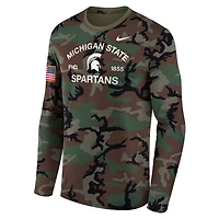 Nike Michigan State Spartans 2025 Military Appreciation Legend Dri-FIT Long Sleeve T-Shirt