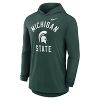 Nike Michigan State Spartans Classic Arch Tri-Blend Performance Long Sleeve Hoodie T-Shirt