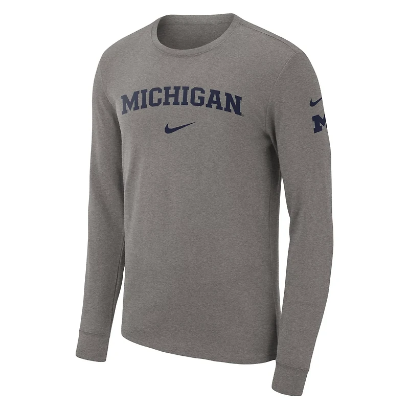 Nike Michigan Wolverines Arch 2-Hit Long Sleeve T-Shirt