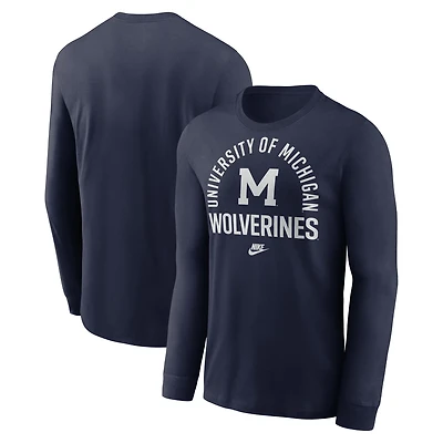 Nike Michigan Wolverines Legacy Arched Logo Long Sleeve T-Shirt