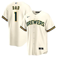 Nike Milwaukee Brewers 1 Dad Home Replica Jersey