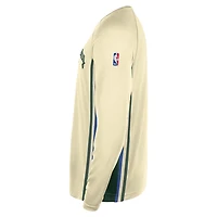 Nike Milwaukee Bucks 2025 26 City Edition Authentic Pregame Dri-FIT Long Sleeve Shooting T-Shirt
