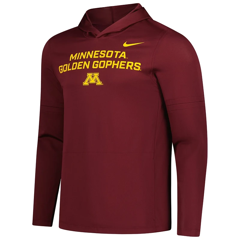 Nike Minnesota Golden Gophers 2025 Sideline Dri-FIT Long Sleeve Hoodie T-Shirt
