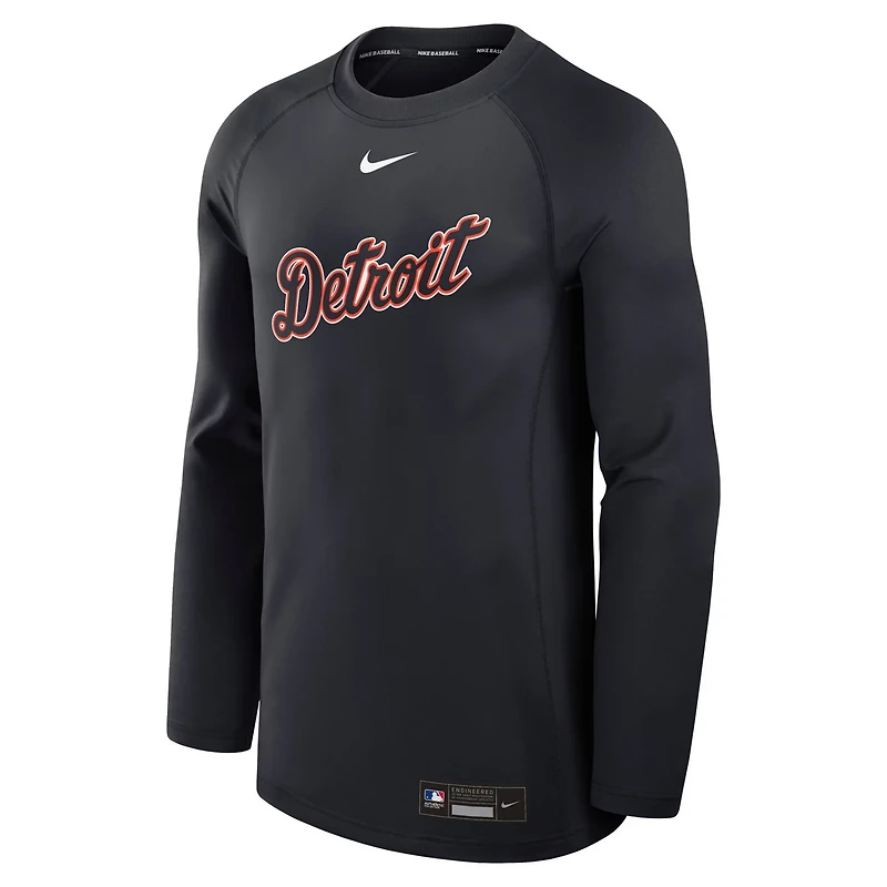 Nike Navy Detroit Tigers Authentic Collection Game Time Raglan Performance Long Sleeve T-Shirt