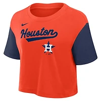 Nike Navy Houston Astros Script Cropped Performance T-Shirt