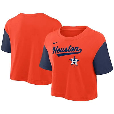 Nike Navy Houston Astros Script Cropped Performance T-Shirt