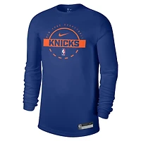 Nike New York Knicks 2025 26 On-Court Flare Dri-FIT Practice Long Sleeve Tri-Blend T-Shirt