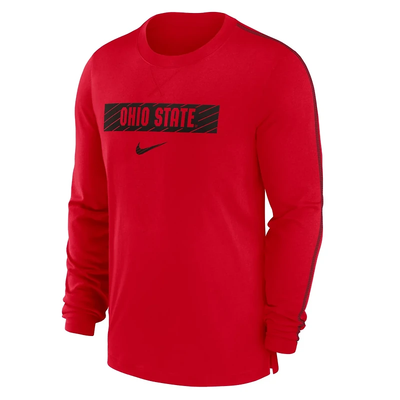 Nike Ohio State Buckeyes 2024 Sideline Player Tri-Blend Performance Long Sleeve T-Shirt