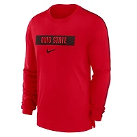 Nike Ohio State Buckeyes 2024 Sideline Player Tri-Blend Performance Long Sleeve T-Shirt