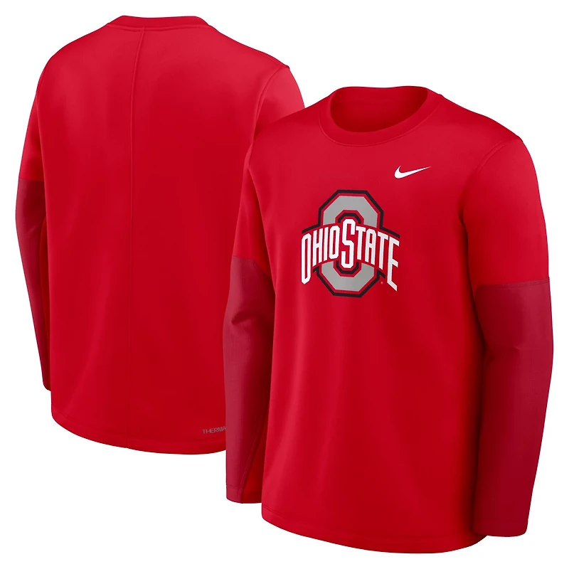 Nike Ohio State Buckeyes 2025 Sideline Coach Therma-FIT Long Sleeve T-Shirt