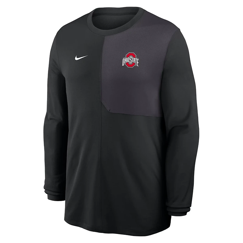 Nike Ohio State Buckeyes 2025 Sideline Coach UV Performance Long Sleeve T-Shirt