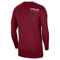 Nike Oklahoma Sooners 2022 Coach Performance Long Sleeve V-Neck T-Shirt