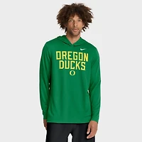 Nike Oregon Ducks 2025 Sideline Dri-FIT Long Sleeve Hoodie T-Shirt