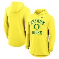 Nike Oregon Ducks Classic Arch Tri-Blend Dri-FIT Long Sleeve Hoodie T-Shirt