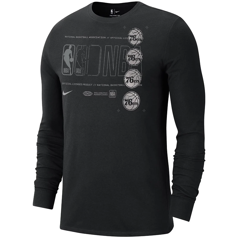 Nike Philadelphia 76ers Courtside Chrome Long Sleeve T-Shirt