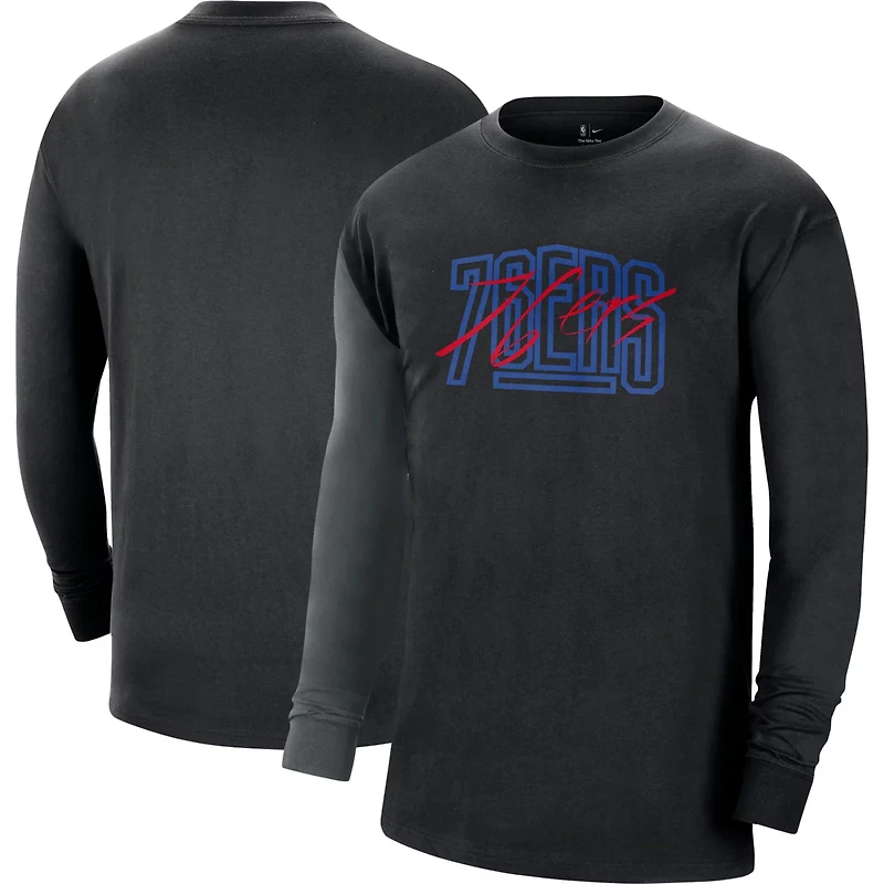 Nike Philadelphia 76ers Courtside Versus Flight MAX90 Long Sleeve T-Shirt