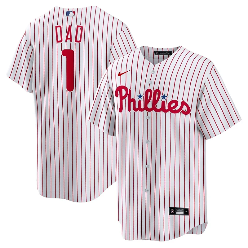 Nike Philadelphia Phillies 1 Dad Home Replica Jersey