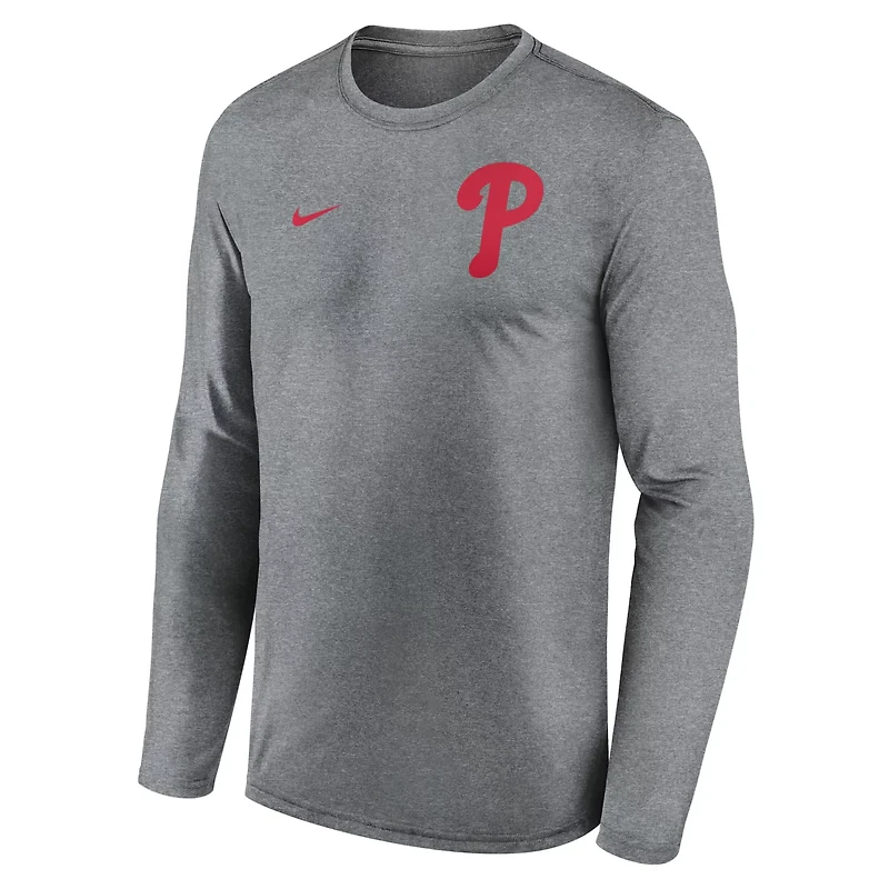 Nike Philadelphia Phillies 2-Hit Legend Performance Long Sleeve T-Shirt