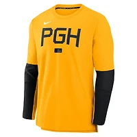 Nike Pittsburgh Pirates Authentic Collection City Connect Lightweight Player Tri-Blend Performance Long Sleeve T-Shirt