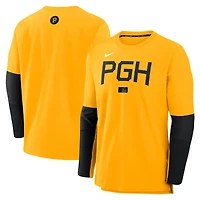 Nike Pittsburgh Pirates Authentic Collection City Connect Lightweight Player Tri-Blend Performance Long Sleeve T-Shirt