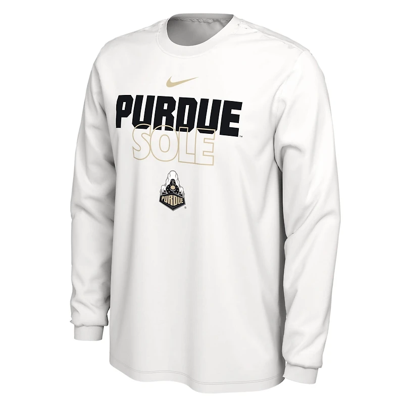 Nike Purdue Boilermakers 2023 On Court Bench Long Sleeve T-Shirt