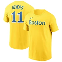 Nike Rafael Devers Boston Red Sox City Connect Fuse Name  Number T-Shirt