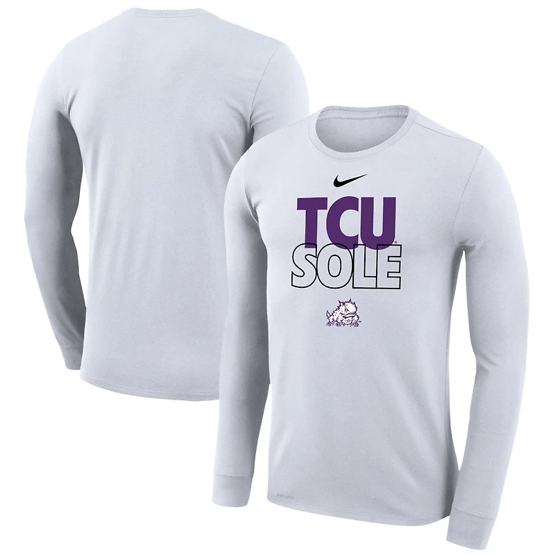 Nike TCU Horned Frogs 2023 On Court Bench Long Sleeve T-Shirt