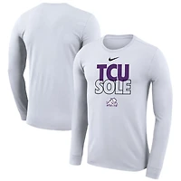Nike TCU Horned Frogs 2023 On Court Bench Long Sleeve T-Shirt