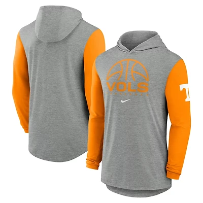 Nike Tennessee Volunteers Basketball Color-Block Tri-Blend Dri-FIT Long Sleeve Hoodie T-Shirt