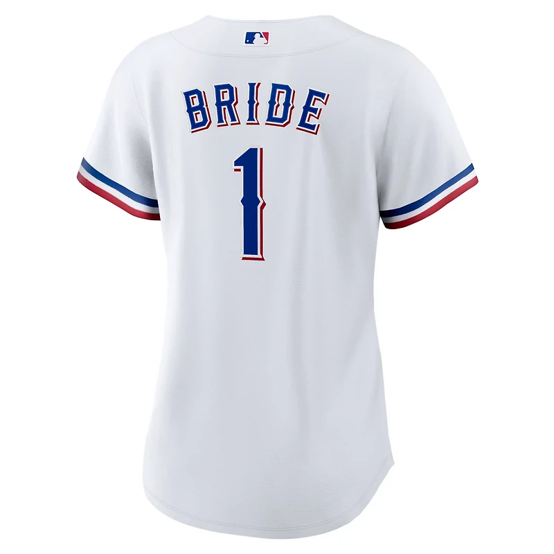 Nike Texas Rangers 1 Bride Home Replica Jersey