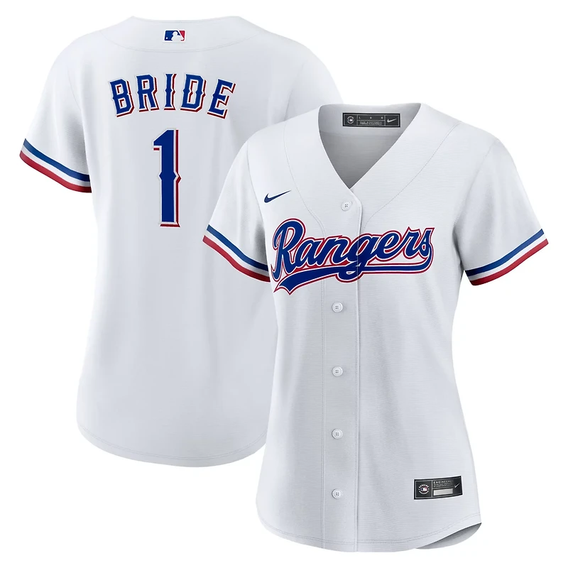 Nike Texas Rangers 1 Bride Home Replica Jersey
