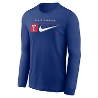 Nike Texas Rangers Local Logo Swoosh Lockup Long Sleeve T-Shirt