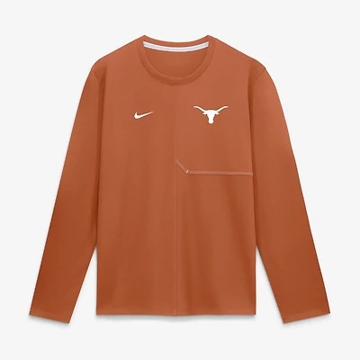 Nike Texas Longhorns 2026 Sideline Coaches UV Dri-FIT Long Sleeve Shirt