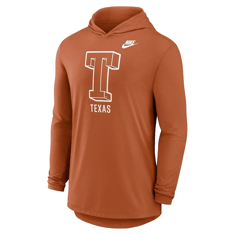 Nike Texas Longhorns Legacy Tri-Blend Dri-FIT Long Sleeve Hoodie T-Shirt