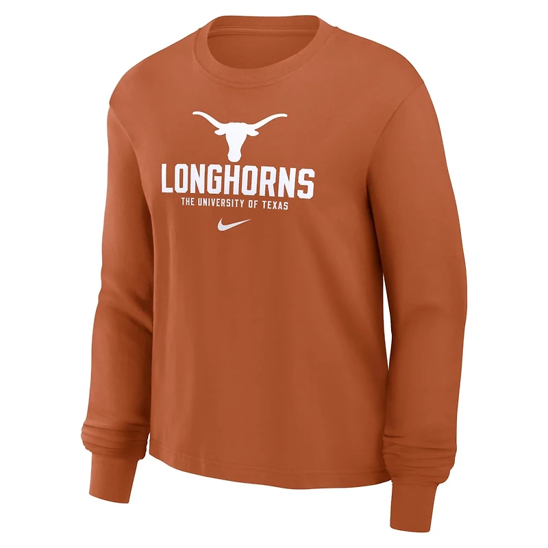 Nike Texas Texas Longhorns Primetime University Boxy Long Sleeve T-Shirt