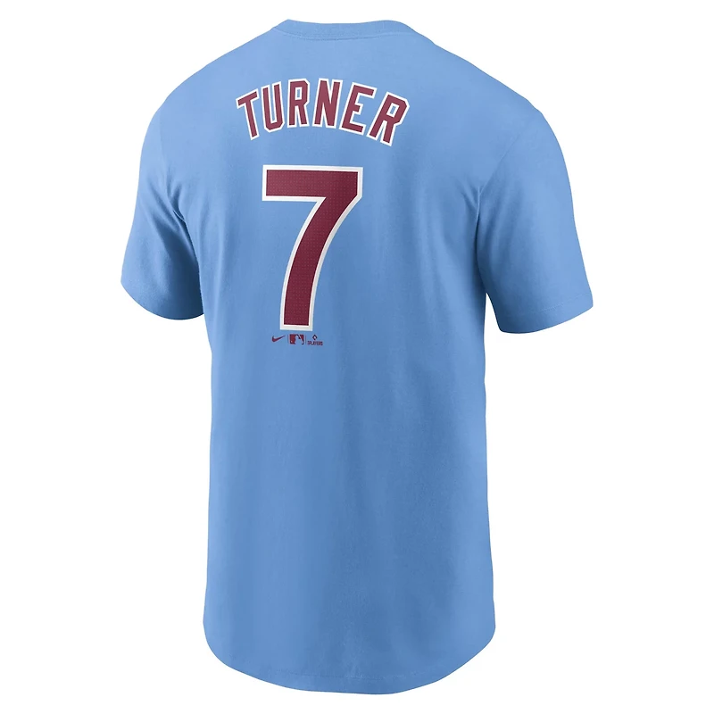 Nike Trea Turner Light Philadelphia Phillies Fuse Name  Number T-Shirt