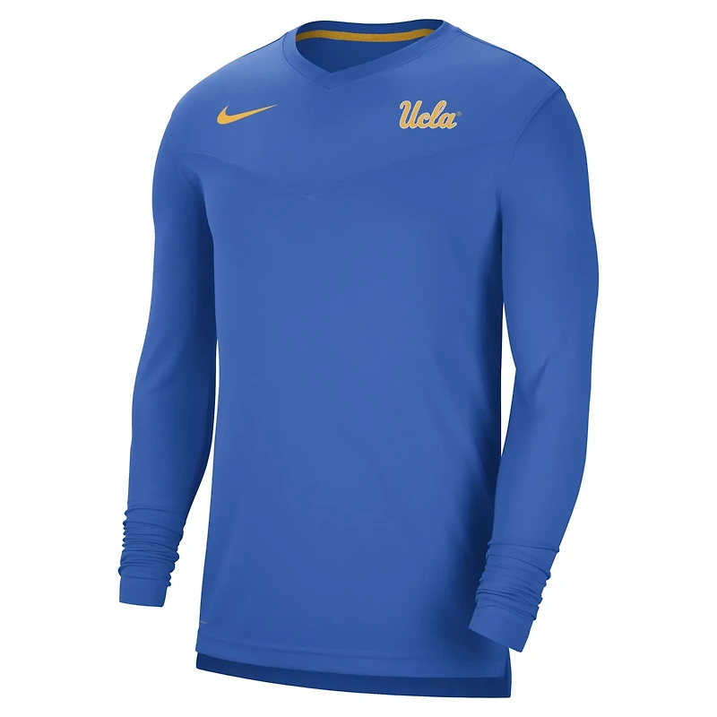 Nike UCLA Bruins 2022 Coach Performance Long Sleeve V-Neck T-Shirt