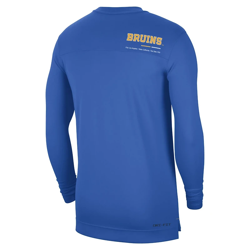 Nike UCLA Bruins 2022 Coach Performance Long Sleeve V-Neck T-Shirt