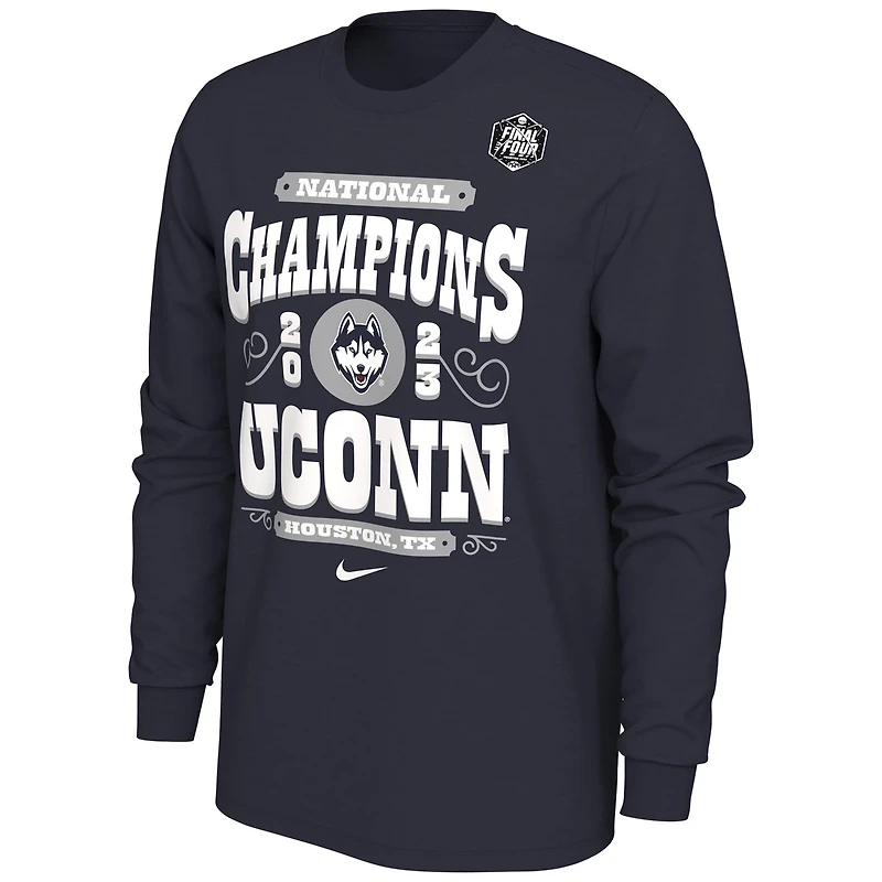Nike UConn Huskies 2023 NCAA Mens Basketball National Champions Celebration Long Sleeve T-Shirt