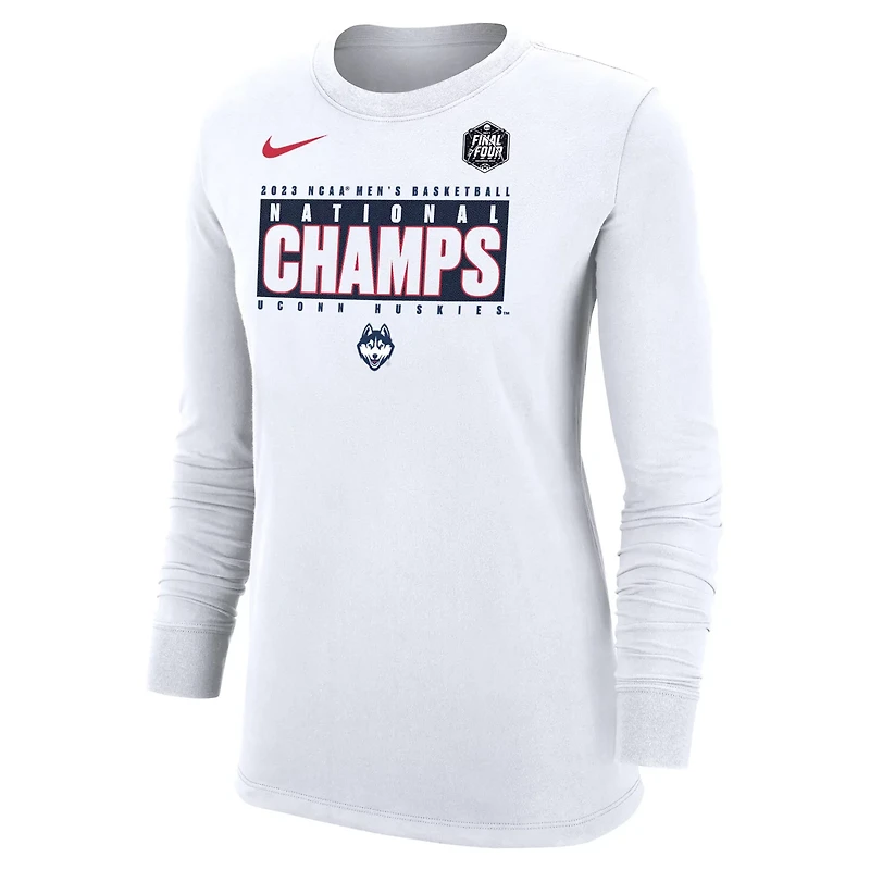 Nike UConn Huskies 2023 NCAA Mens Basketball National Champions Pebble Long Sleeve T-Shirt