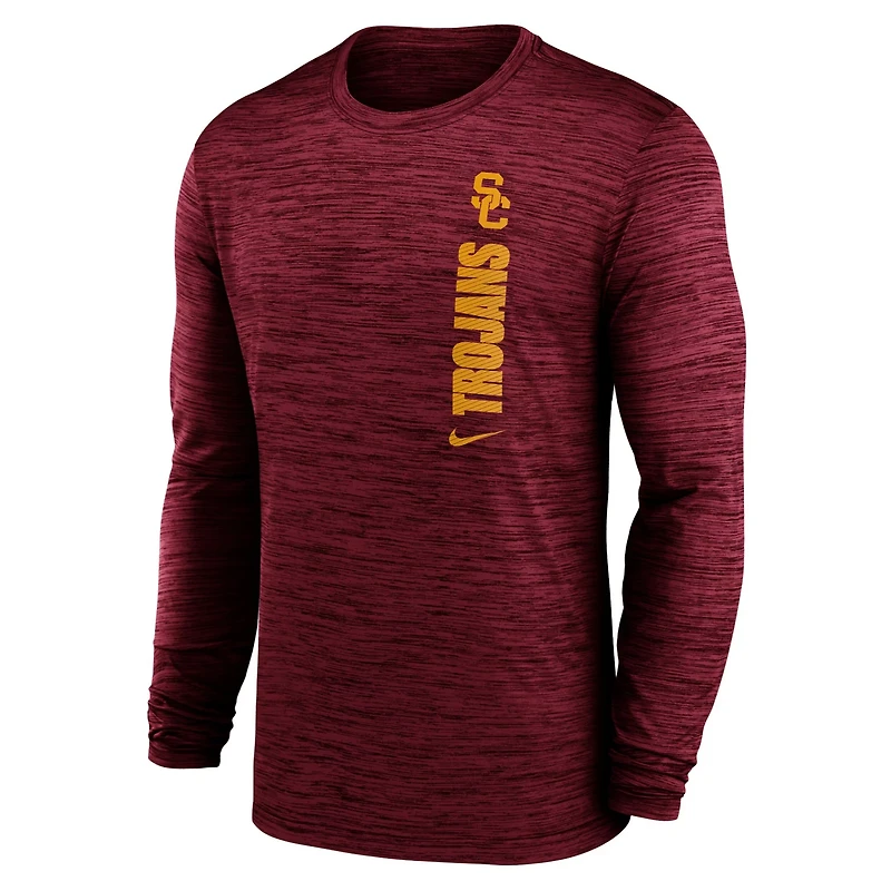 Nike USC Trojans 2024 Sideline Velocity Performance Long Sleeve T-Shirt