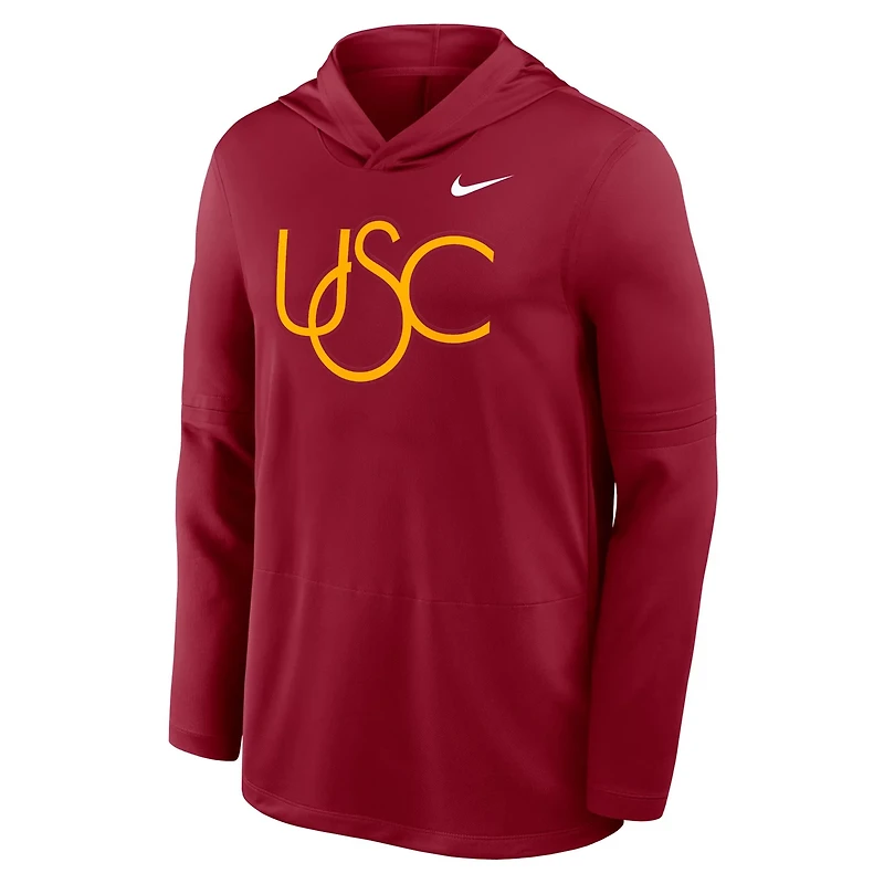 Nike USC Trojans 2025 Sideline Performance Long Sleeve Hoodie T-Shirt