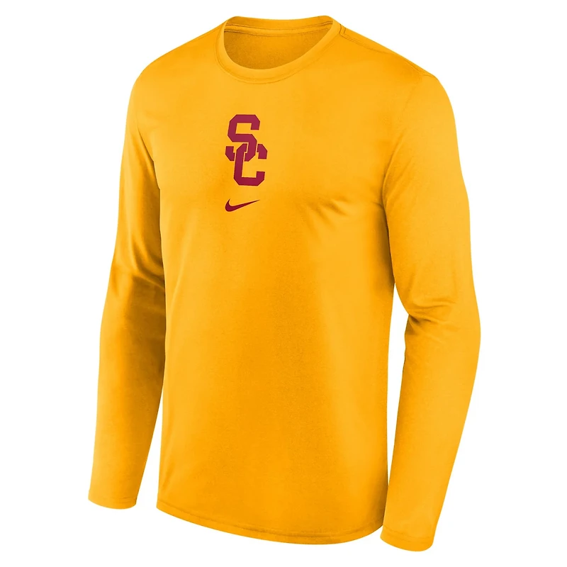 Nike USC Trojans On-Court Basketball Shootaround Performance Long Sleeve T-Shirt