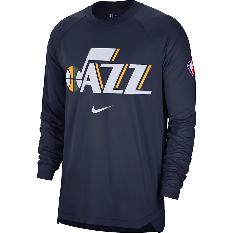 Nike Utah Jazz 75th Anniversary Pregame Shooting Performance Raglan Long Sleeve T-Shirt