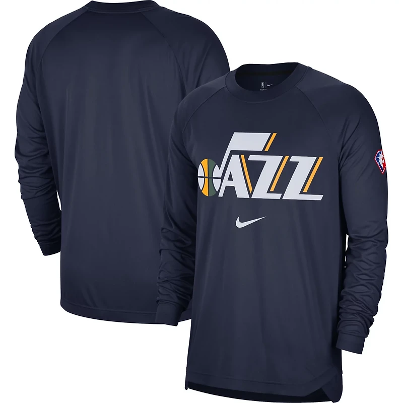 Nike Utah Jazz 75th Anniversary Pregame Shooting Performance Raglan Long Sleeve T-Shirt