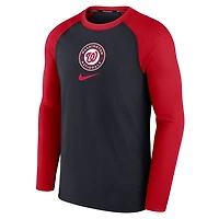Nike Washington Nationals Authentic Collection Game Raglan Performance Long Sleeve T-Shirt
