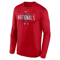 Nike Washington Nationals Authentic Collection Team Logo Legend Performance Long Sleeve T-Shirt