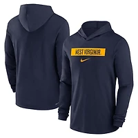 Nike West Virginia Mountaineers 2024 Sideline Hoodie Performance Long Sleeve T-Shirt