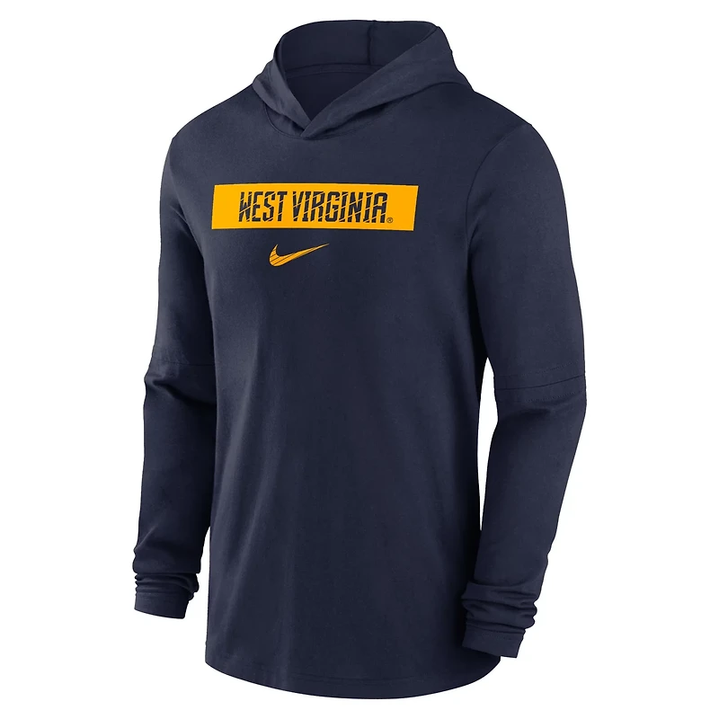 Nike West Virginia Mountaineers 2024 Sideline Hoodie Performance Long Sleeve T-Shirt
